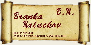 Branka Maluckov vizit kartica